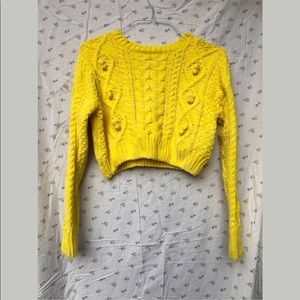 NEW Urban Outfitters Small Yellow Cropped Sweater